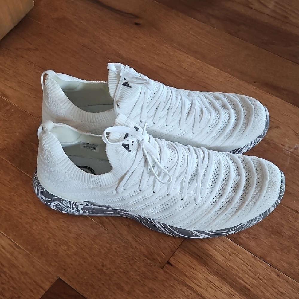 APL White Athletic Shoes with Black and Gray Sole